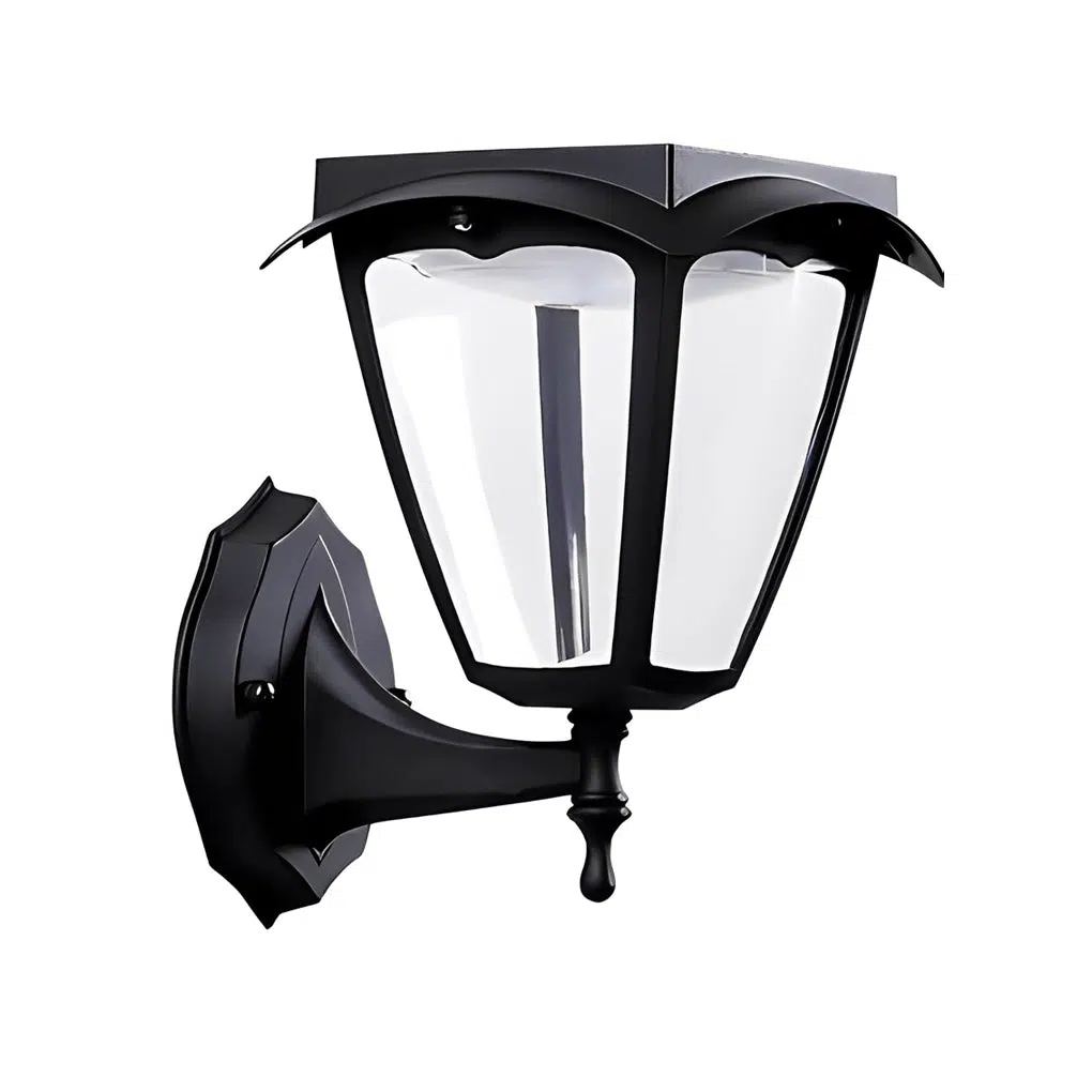 1-9d3b9e6e-9de0-4abd-b85a-a4f7cd204cd6.jpg 1-Light Black Solar Powered Porch Sconce LED Outdoor Wall Light - Image 9