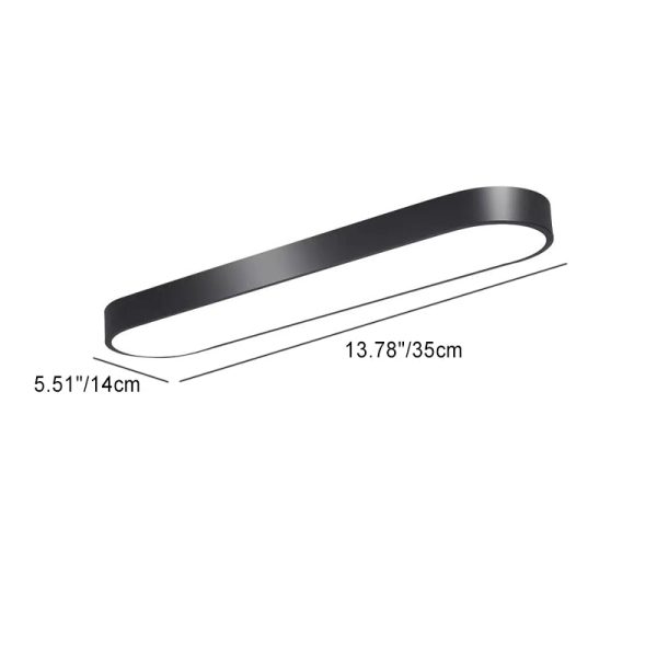 Modern Minimalist Elliptical Strip Iron Acrylic LED Flush Mount Ceiling Light For Hallway - Image 7
