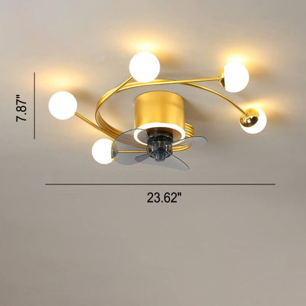 Nordic Light Luxury Creative 5/7-Light LED Flush Mount Fan Light - Image 4