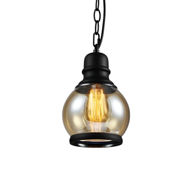 Retro Bottle Brown Glass Shade Creative Industrial Pendant Lights Chandelier - Image 8