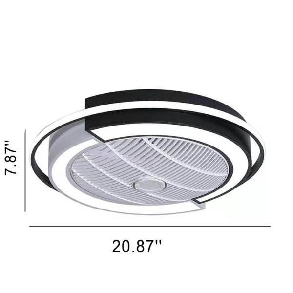 Modern Creative Round LED Semi-Flush Mount Ceiling Fan Light - Image 10