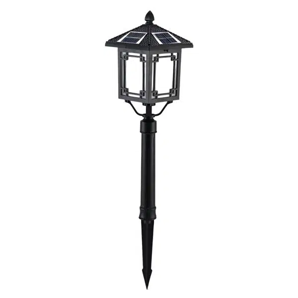 Ancient House Style Solar LED Post Light with 3-Step Dimming Durable Outdoor Lamp - Image 14