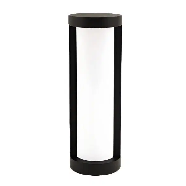 Black Cylindrical LED Pathway Lights Solar and Wired Outdoor Lighting Solutions - Image 7