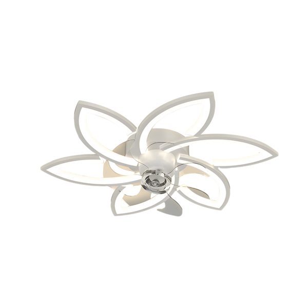 Modern Flowers Three Step Dimming LED Nordic Flush Mount Ceiling Fan Lamp - Image 8