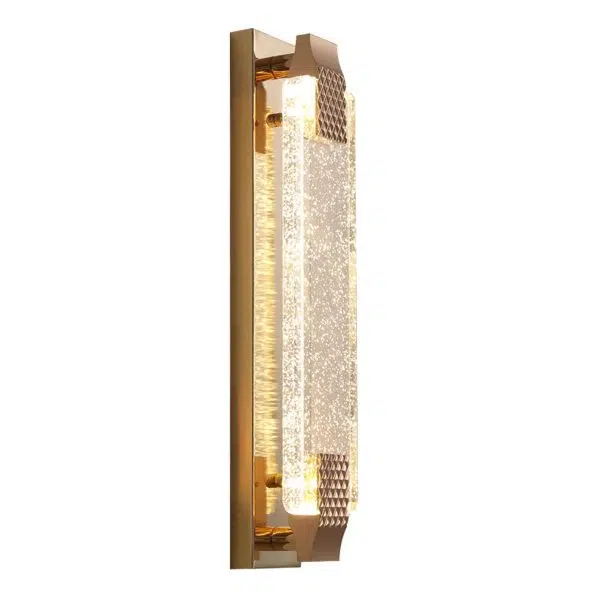 European Light Luxury Rectangular Bubble Crystal LED Wall Sconce Lamp - Image 7