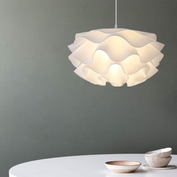 Modern Minimalist Floral Petal Multi-Layered Acrylic 1-Light Pendant Light - Image 10