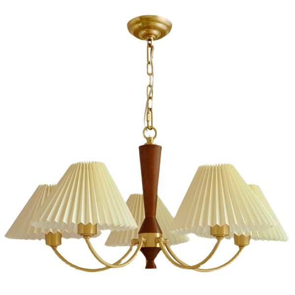 3 Lights Pleated Lampshade 12W LED Nordic Chandelier Pendant Light - Image 7