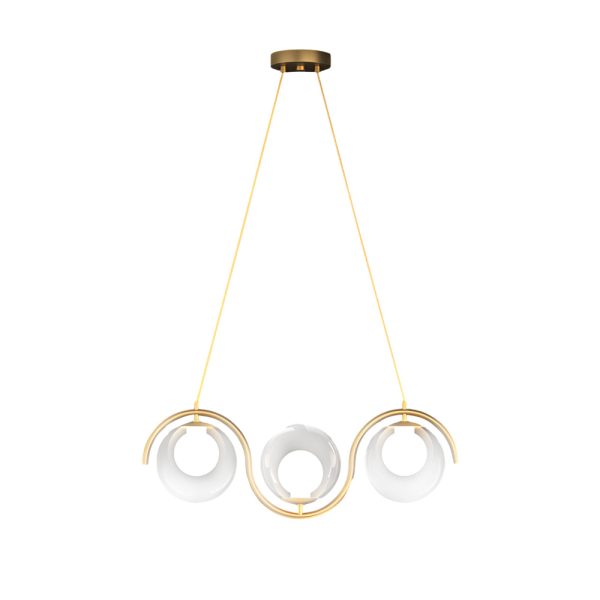 3/5-Light Wavy Linear Island Light with Ball Glass Shade for Dining Room - Image 8