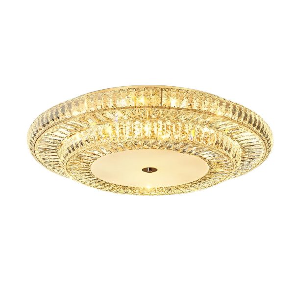 Round Crystal Three Step Dimming Glass Luxury Modern Ceiling Light Fixture - Image 8