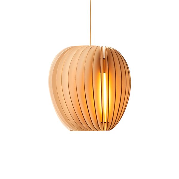 Handmade Wood Veneer Lanterns LED Nordic Japanese Style Pendant Lights - Image 7