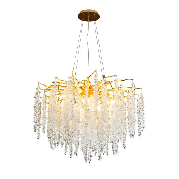 Creative Branches Crystal Pendant Decor 3 Step Dimming Modern Chandelier - Image 7