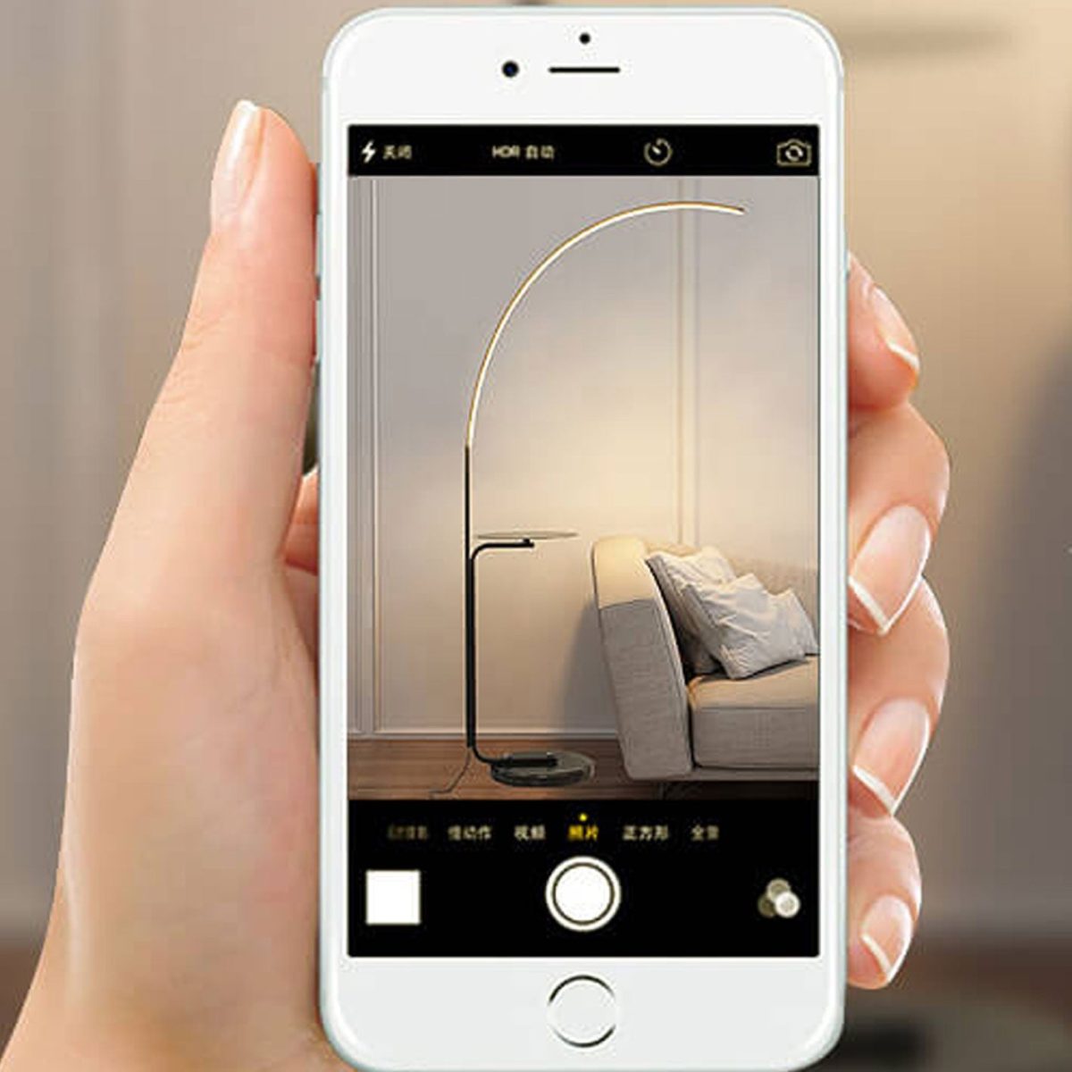 Nordic Minimalist Line Bending with Tray LED Standing Floor Lamp - Image 15
