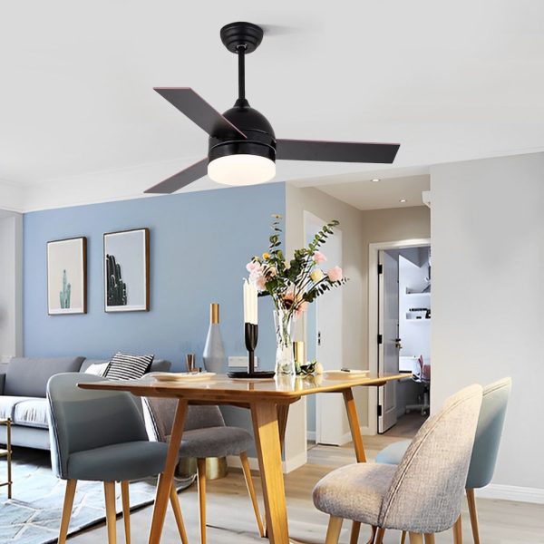 Electroplated Metal Acrylic LED Nordic Ceiling Fans with Lights - Image 2