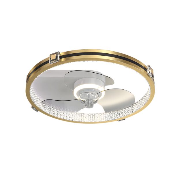 Creative Ring LED Three Step Dimming Mute Gold Modern Fans Ceiling with Lights - Image 6