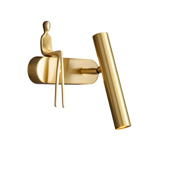 Brass Villain Wall Lamp - 1-Light Slender Adjustable LED Wall Spotlight - Image 8