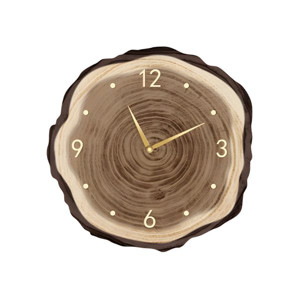 Rustic Round Wood Slice Clock with Remote Control and LED Lights - US Plug - Image 9