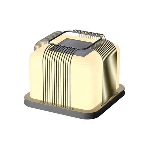 Square Creative LED Waterproof PE Shade Modern Solar Fence Post Lights - Image 9