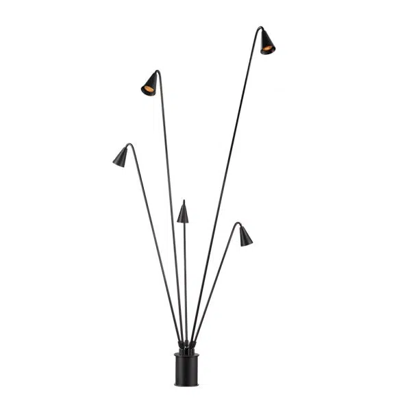 Classic Industrial Black Multi-Head LED Floor Lamp - Image 7