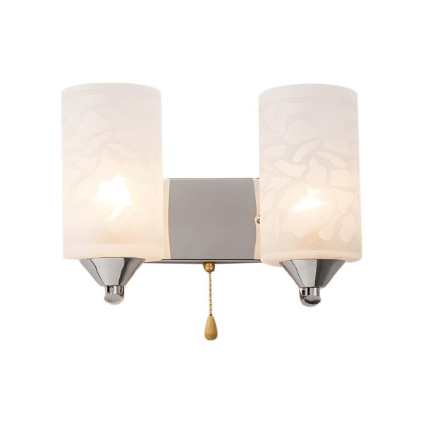 Elegant Cylindrical Double-Headed Glass Wall Sconce - Image 5