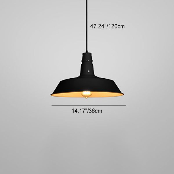 Contemporary Industrial Round Iron 1-Light Pendant Light For Living Room - Image 6