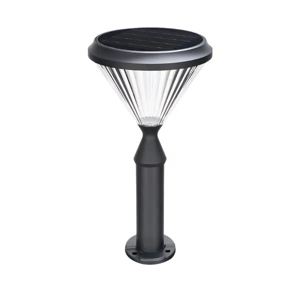 Black Solar LED Bollard Path Light for Garden - Image 8