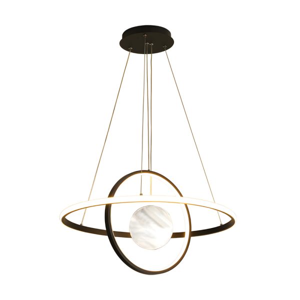 Circular Rings Planet 3 Step Dimming Simple Modern Dining Room Chandelier - Image 7
