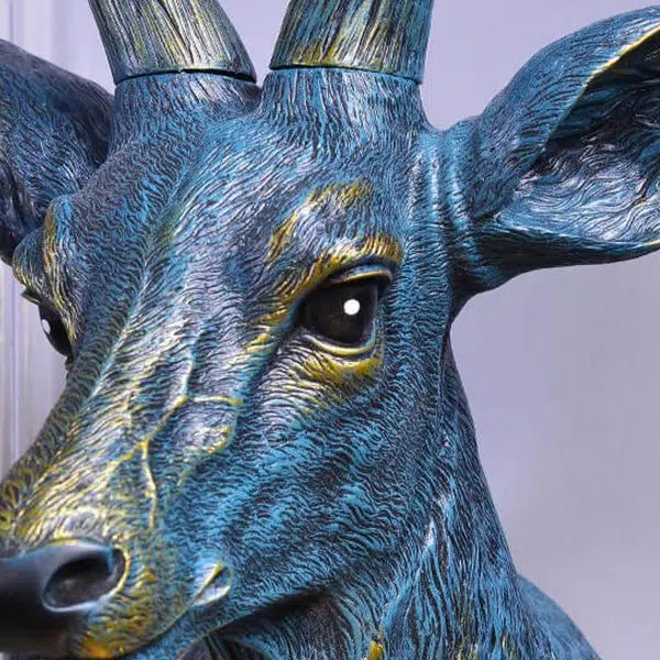Retro Creative Fortune Deer Head Resin 1-Light Wall Sconce Lamp - Image 5