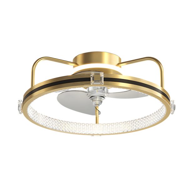Round Mute Three Step Dimming LED Silent Modern Flush Mount Ceiling Fan - Image 6