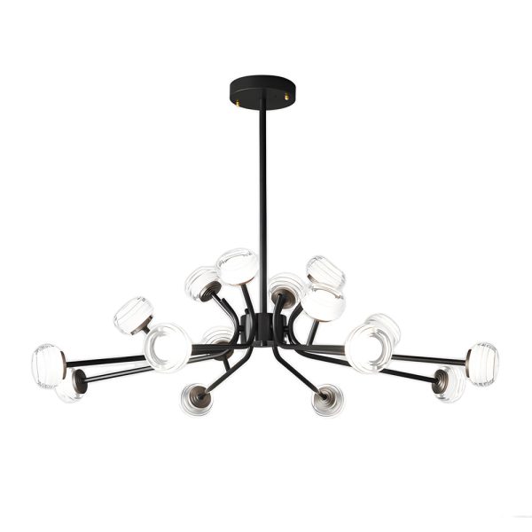 9/16-Light Black LED Sputnik Chandelier - Image 8