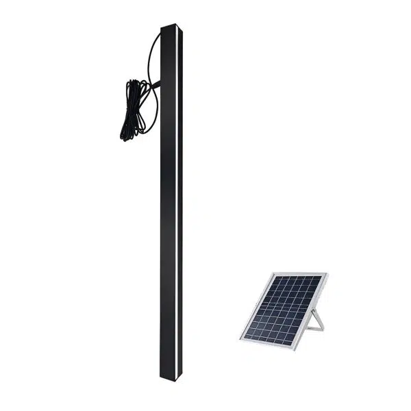 Minimalist Long Strip LED Waterproof Black Modern Solar Wall Sconce Lighting - Image 10
