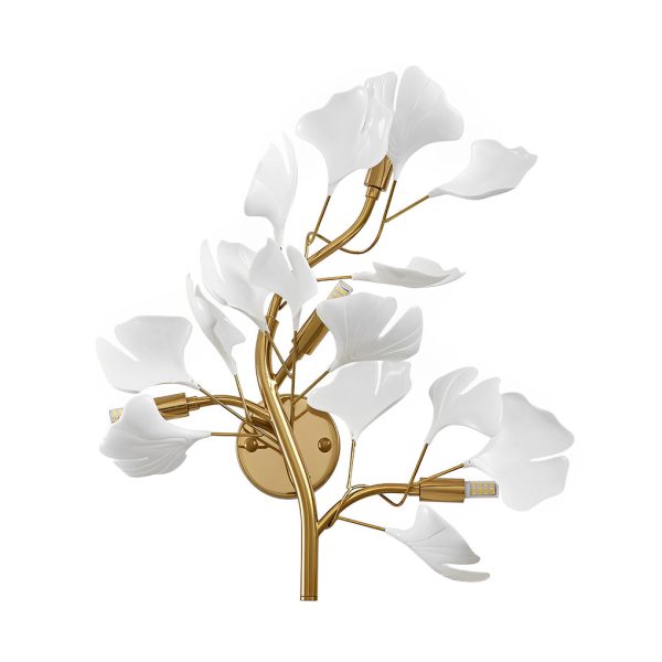 Ginkgo Biloba Leaves Branches 3 Step Dimming Gold Nordic Wall Lights Fixture - Image 8