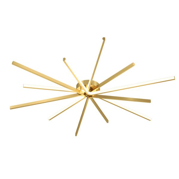 6-Light LED Semi Flush Mount Copper Starbursts Ceiling Light Fireworks Ceiling Lighting Fixture - Image 10