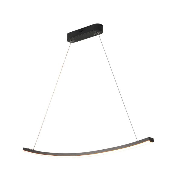 Modern LED Linear Arcing Pendant Lighting: Matte Black Fixture for Dining Room & Kitchen Island - Image 8