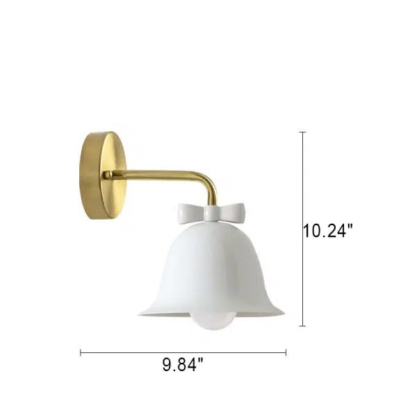 French Minimalist Bell Butterfly Iron 1-Light Wall Sconce Lamp - Image 6