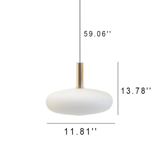Nordic Milky White Glass Flat Round 1-Light  Pendant Light - Image 9