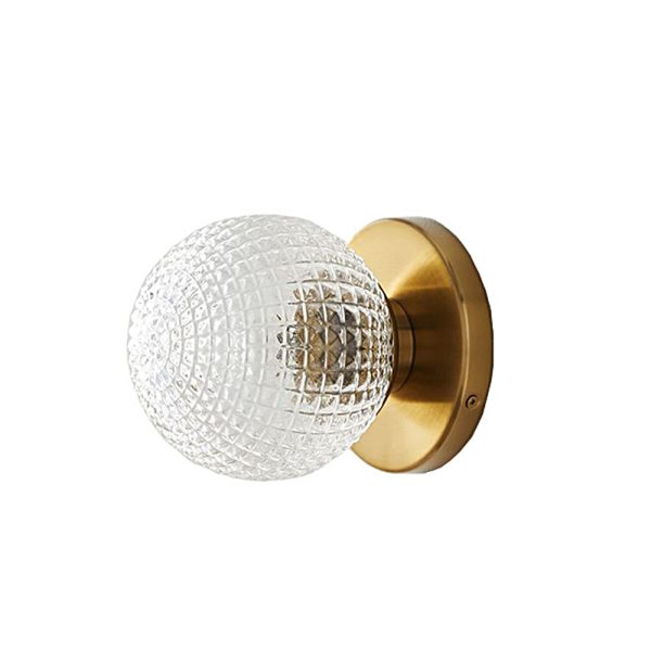 Unique Glass Ball Copper Three Step Dimming LED Modern Wall Light Fixture - Image 5