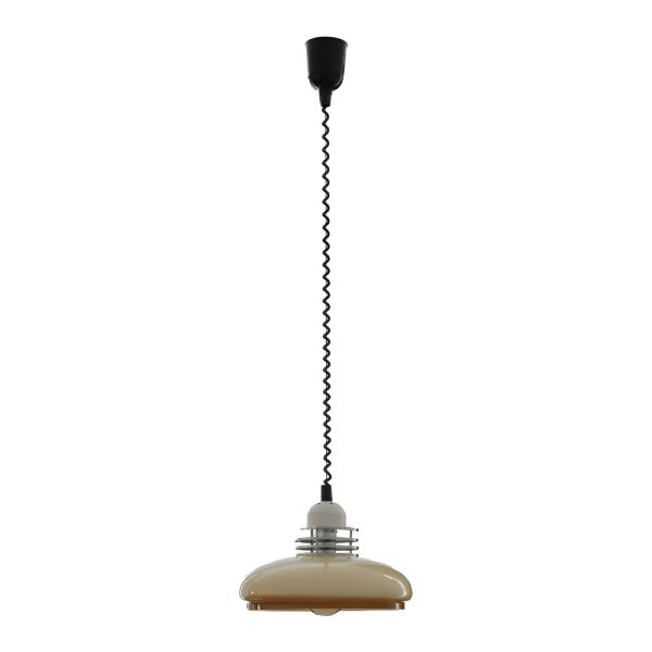 Round Glass Cream Retractable 3 Step Dimming Retro Nordic Pendant Lights - Image 7