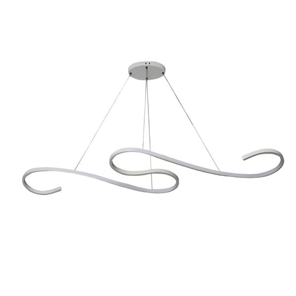 Creative Wavy Lines Stepless Dimming LED White Minimalist Chandeliers - Image 8