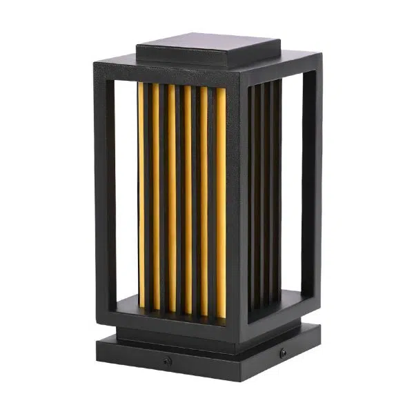 Modern Black LED Cage Pathway Lawn Lamp - Image 11