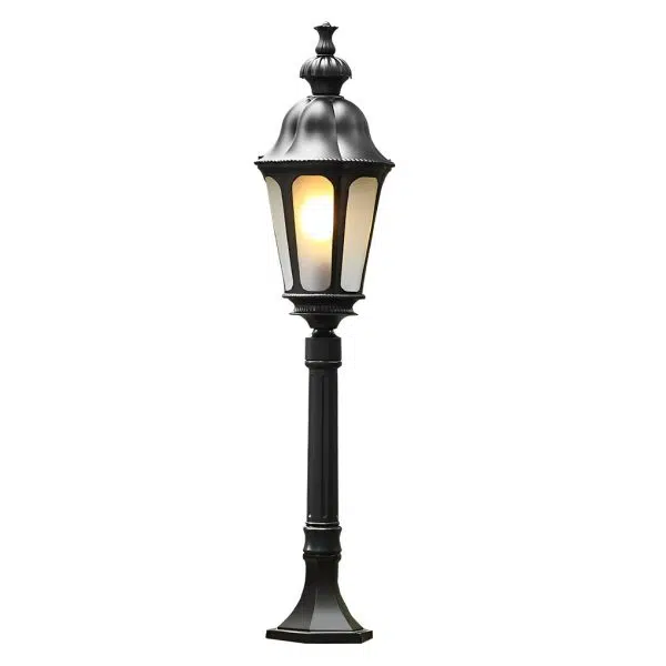 Elegant European-Style Black LED Outdoor Pathway Lamp Post - Image 13