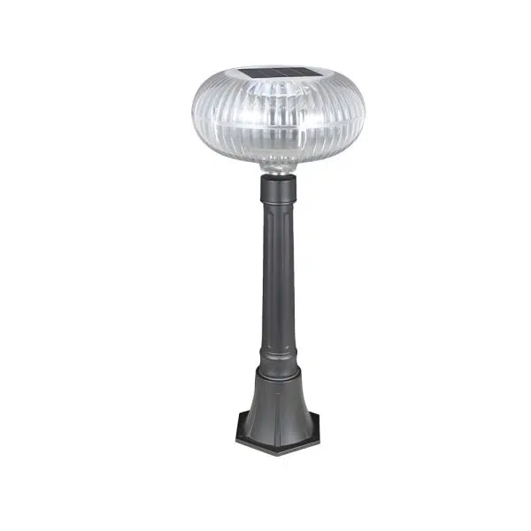 Modern Solar Lawn Light Metal Cylinder Oval  Shade LED Outdoor Bollard Light - Image 5