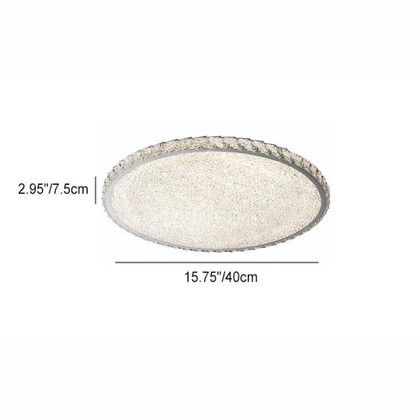Modern Luxury Stainless Steel Crystal Round Square Rectangular LED Flush Mount Ceiling Light For Living Room - Image 4