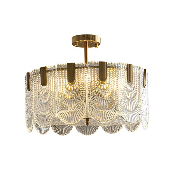 Round French Court Style Glass Three Step Dimming Modern Chandeliers - Image 7