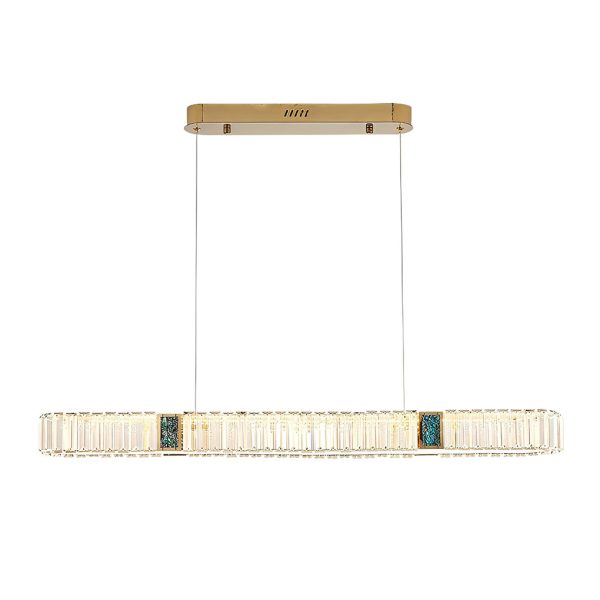 Rectangular Long Strip Stepless Dimming Crystal Dining Room Chandeliers - Image 4