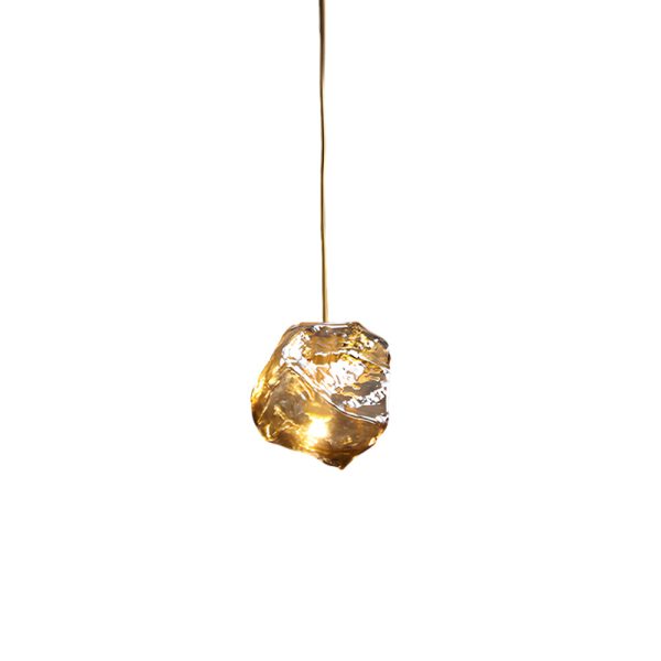 Irregular Lava Texture Glass Shade Copper Simple Post-Modern Chandelier - Image 7