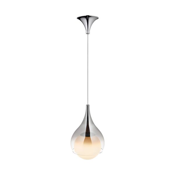 Modern 1-Light Teardrop Droplet Glass Pendant Light, Adjustable Height - Image 7
