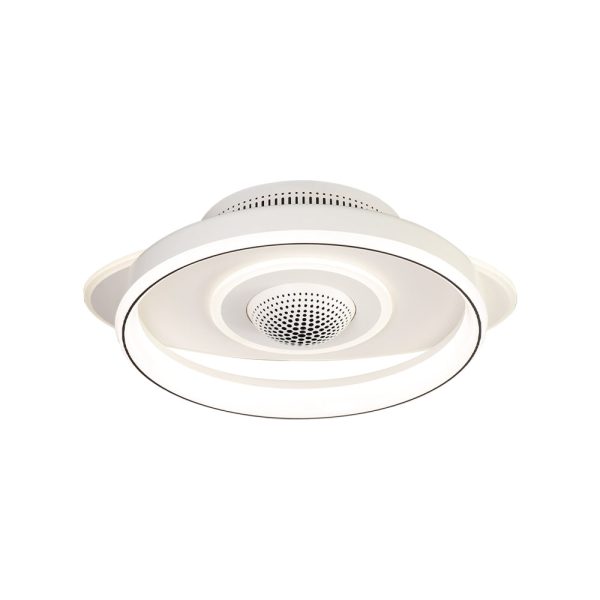 LED Smart Bladeless Ceiling Fan Round White Ceiling Fans with Dimmable Light - Image 7