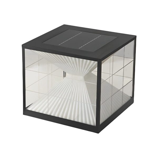 Square Creative Hourglass Shape LED Waterproof Solar Fence Post Lights - Image 7