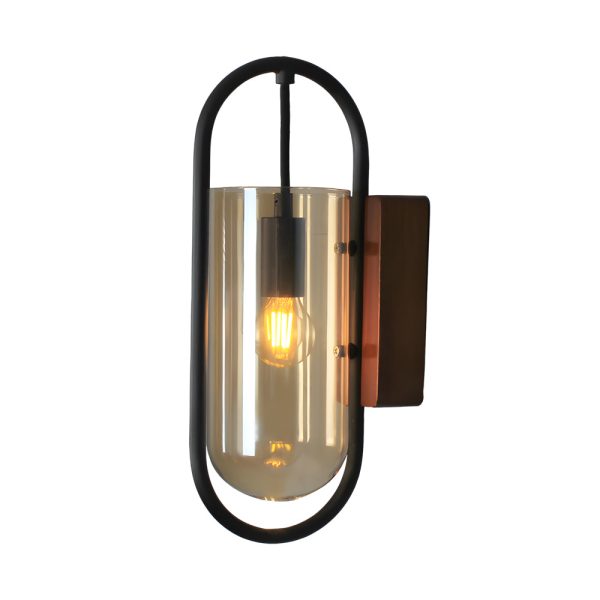 Retro Wood Base Iron Glass Shade LED 3 Step Dimming Nordic Wall Lights - Image 8