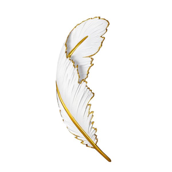 Modern Art Decorative Resin Feather LED Strip Dimmable White Wall Sconces - Image 11